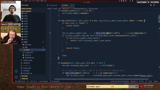 ? Rust vs ? Python: Advent of code in Rust - solving day 12/2021 (Twitch Live 2022-04-11) смотреть онлайн
