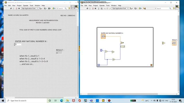 Sum of First N natural odd numbers Using While Loop on LabVIEW 2020 смотреть онлайн