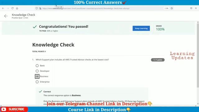 AWS Cloud Practitioner Essentials | Coursera | Week 1 to 7 | All Week Solutions | 100% Marks смотреть онлайн
