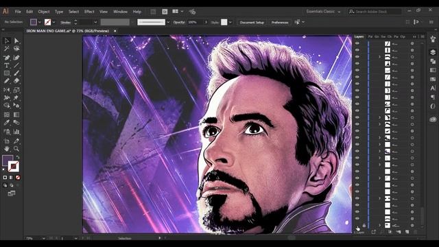 Robert Downey Jr. (AVENGERS : END GAME) Speed Art Work | Adobe illustrator | Baba Kalakar смотреть онлайн