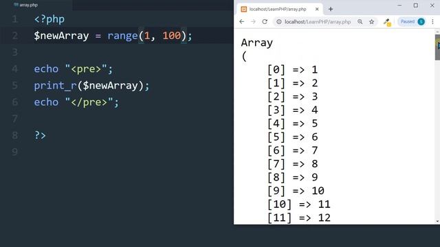 PHP Array_Range Function Tutorial in Hindi / Urdu смотреть онлайн