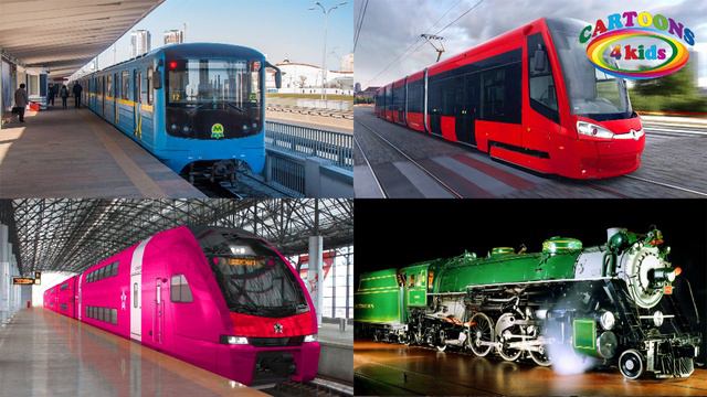 Городской транспорт и Железная дорога | Развивающее видео про игрушки вагон Метро и Поезда для дете смотреть онлайн