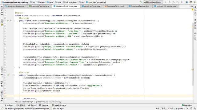 Writing the Spring Web Service SOAP Endpoint and Service classes смотреть онлайн