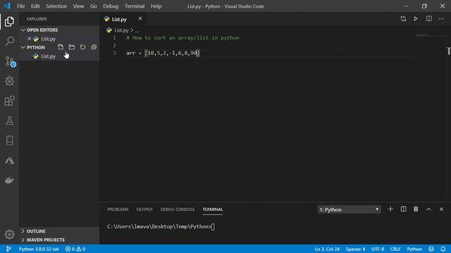 Python Sort List смотреть онлайн