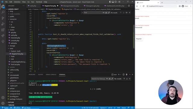 How to test Inertia JS using PHPUnit and Laravel 9 смотреть онлайн