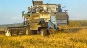 Чумазый комбайн Енисей-950 на уборке ячменя! Уборочная продолжается, остался один комбайн.