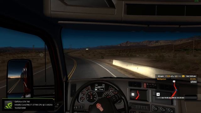 American Truck Simulator Nevada at night смотреть онлайн