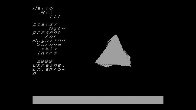 Vacuum Magazine Intro - Myth Corp (Dniepropetrovsk) 1999 [#zx spectrum AY Music Demo] смотреть онлайн