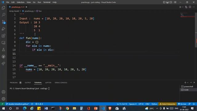 Counting the frequencies in a list using dictionary in Python || DSA #dsa #pythonprogramming смотреть онлайн