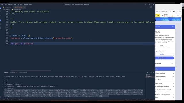 Getting Started With Azure Text Analytics API In Python | Identify Key Phrases смотреть онлайн