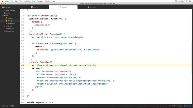 Letcure 16 - Shows app with props and state смотреть онлайн