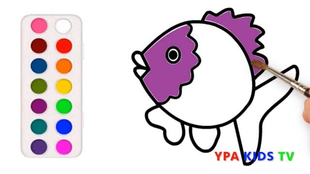 Раскраска для детей РЫБКА. Мультик - Раскраска. Учим цвета смотреть онлайн