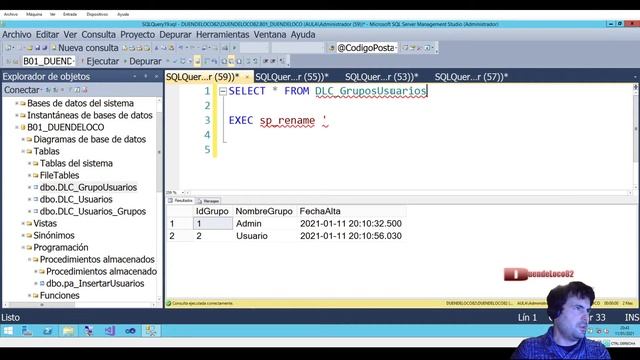 SQL Renombrar Tablas con SP_RENAME