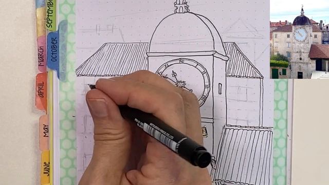Urban Sketching in Croatia - Watercolor, Pen and Ink Drawing смотреть онлайн