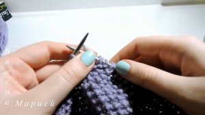 Повязка на голову с цветком. Вяжем спицами. // Knitting headband