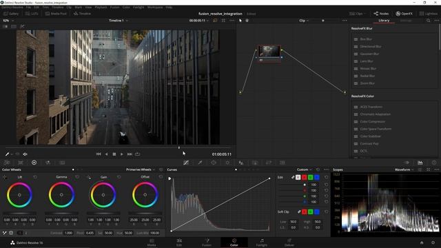 0069 Связка Fusion и вкладки Color в Davinci Resolve смотреть онлайн