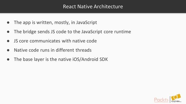 Building Your Application with React Native: High-Level React Native Architecture| packtpub.com смотреть онлайн