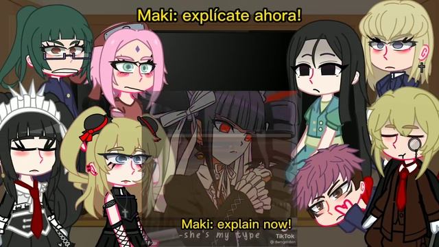 Anime characters react to...??????||2/8 \\ Celestia Ludenberg|| Bad English смотреть онлайн