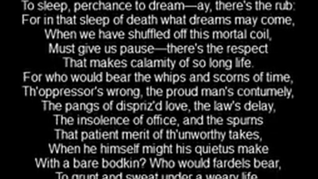 To be or not to be from Hamlet by William Shakespeare смотреть онлайн