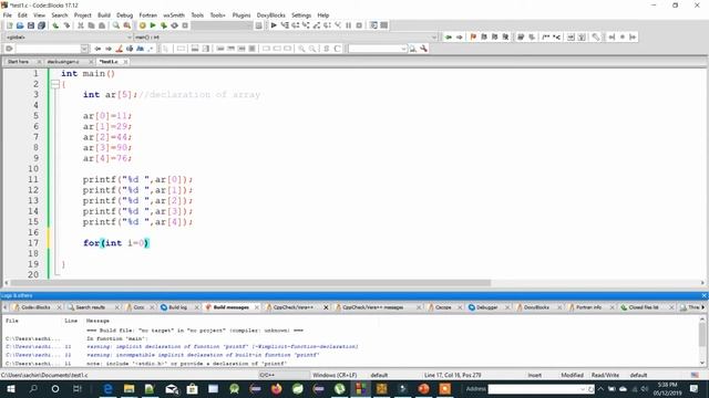 Insert Array Elements Using for Loop in C Language || in Hindi смотреть онлайн