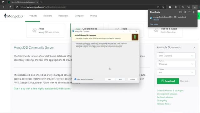 How to install MongoDB and MongoDB Compass on Windows 11 смотреть онлайн