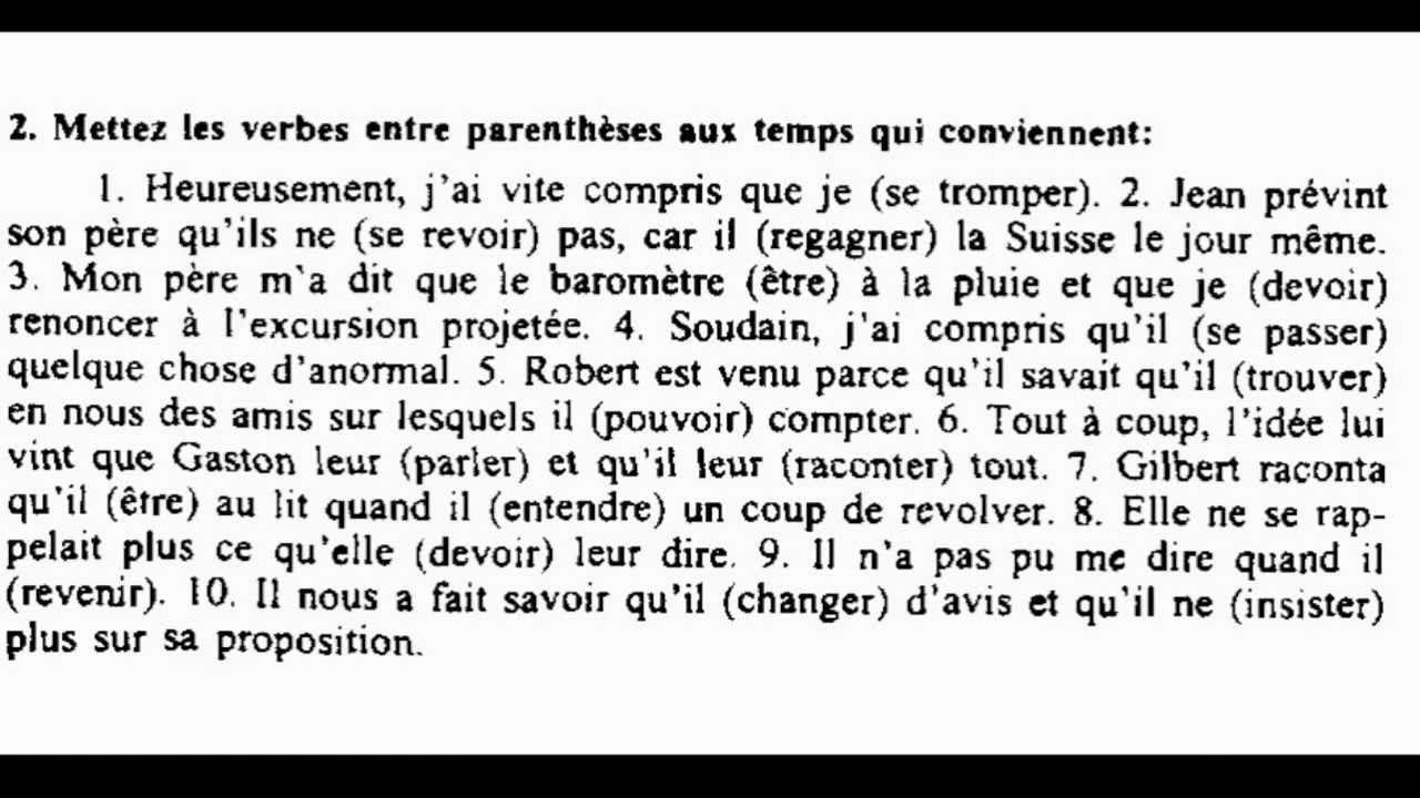 Согласование времен французского языка: примеры,детальный разбор смотреть онлайн