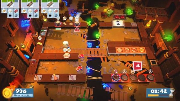 (outdated) Overcooked 2. Story 2-5 | 2 players online coop 4 stars | Score: 1908