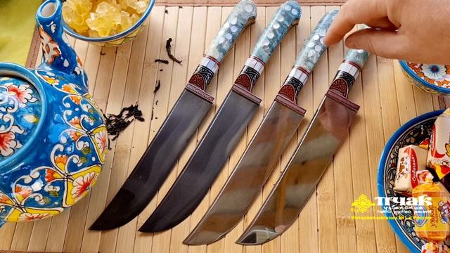Обзор пчака "Бирюзовый" с рукоятью из стабилизированной карельской березы | p4aki.ru смотреть онлайн