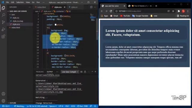 How to use Sass live compiler and live server in visual studio code in Bangla Tutorial | смотреть онлайн