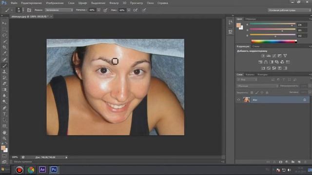 Уроки фотошопа для начинающих.. Убираем блеск на лице. смотреть онлайн