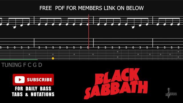 Black Sabbath – Danger Zone (🔴Bass Tabs | Notation)  @ChamisBass  #blacksabbathbass #blacksabbath