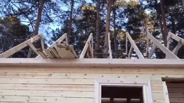 Сруб Бани 5х6 м. из бруса 15х15 см. в Иркутске смотреть онлайн