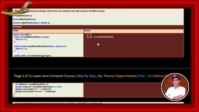 Learn Java Complete Course | Step By Step | Method Overloading | By: Ponnuri Gopie Krishna | Part–1 смотреть онлайн