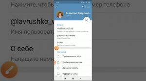 Инструкция как настроить личный профиль Телеграмм на телефоне.