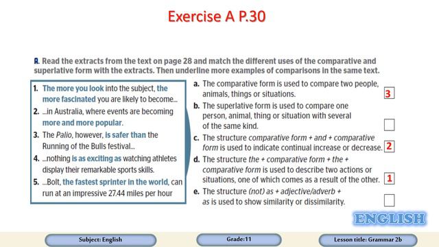 Grade 11 Science English Grammar 2b Comparisons смотреть онлайн