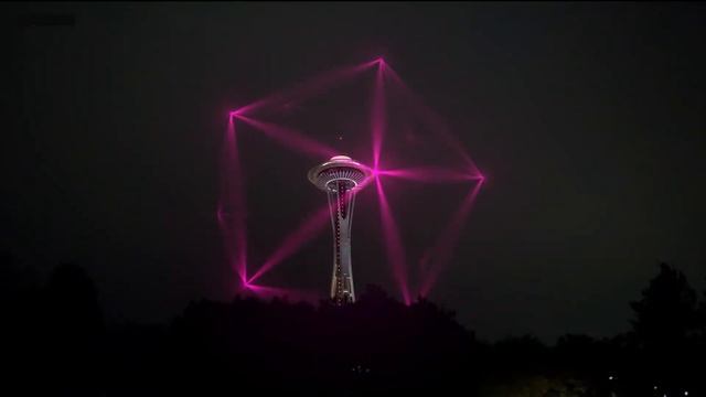 2021 Seattle Space Needle New Year| 西雅图太空针 新年虚拟灯光秀| Space Needle virtual reality| virtual display смотреть онлайн