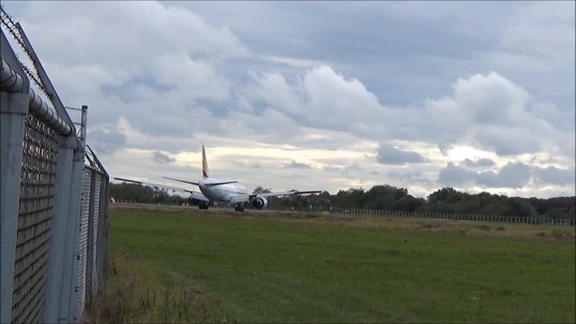 ET-AVQ Ethiopian Cargo Boeing 777F Landing On A Windy Maastricht-Aachen Airport