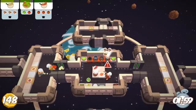 [World Record] Overcooked Level 6-4 3 Player 3 Stars Coop Score 370