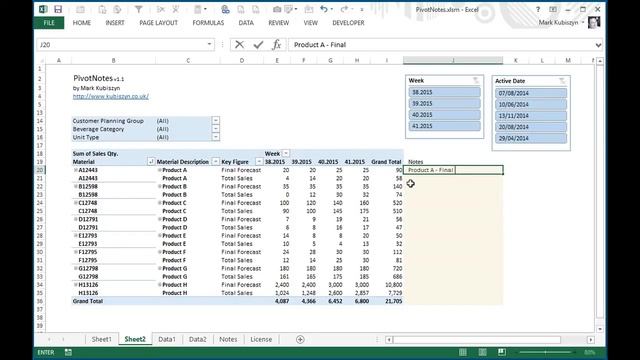 Pivot Notes, Store Notes alongside Excel Pivot Tables - Part I смотреть онлайн