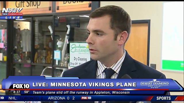 WATCH: Appleton Airport Spokesman Speaks to Media After Minnesota Vikings Plane SLIDES Off Runway смотреть онлайн