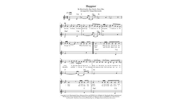 HAPPIER (Marshmello ft. Bastille) | Lead sheet смотреть онлайн