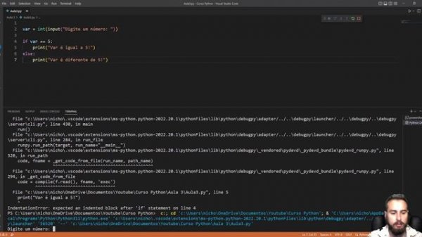 Aprenda Python! Aula 4 - If, Else, Elif