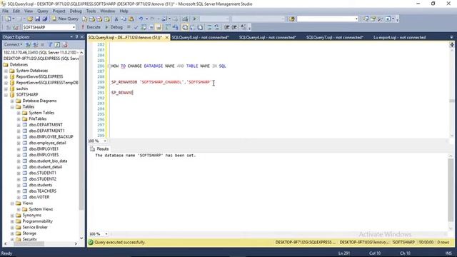 HOW TO RENAME DATABASE AND TABLE IN SQL,SQL TUTORIAL FOR BEGINNERS,SQL SERVER смотреть онлайн
