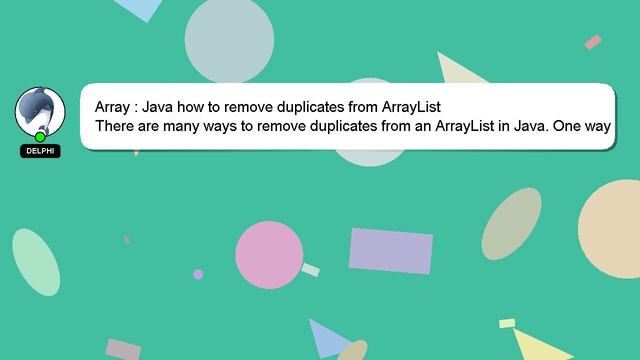 Array : Java how to remove duplicates from ArrayList смотреть онлайн
