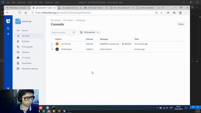 Introducción a GIT + Bitbucket + GIT-FLOW con un ejemplo práctico смотреть онлайн