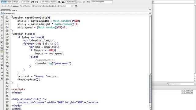 2 - Creating a Simple game with EaselJS Part 2 смотреть онлайн