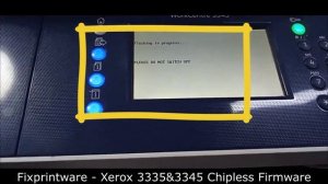 Fix Firmware #reset  #xerox  #Workcentre 3335 - 3345 Chipless Software