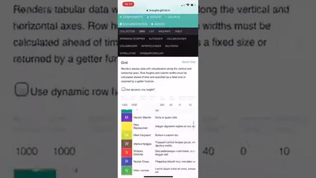 React virtualized flickering grid смотреть онлайн