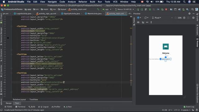 5. Building Signup UI Android Studio XML смотреть онлайн