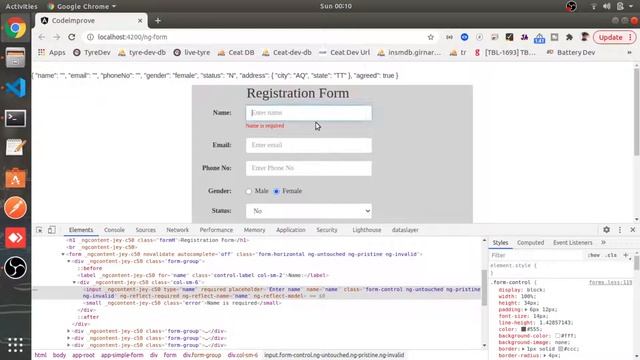 Template Driven Form (ngForm) validation | Part #32 | Angular 10/11 tutorial in Hindi смотреть онлайн
